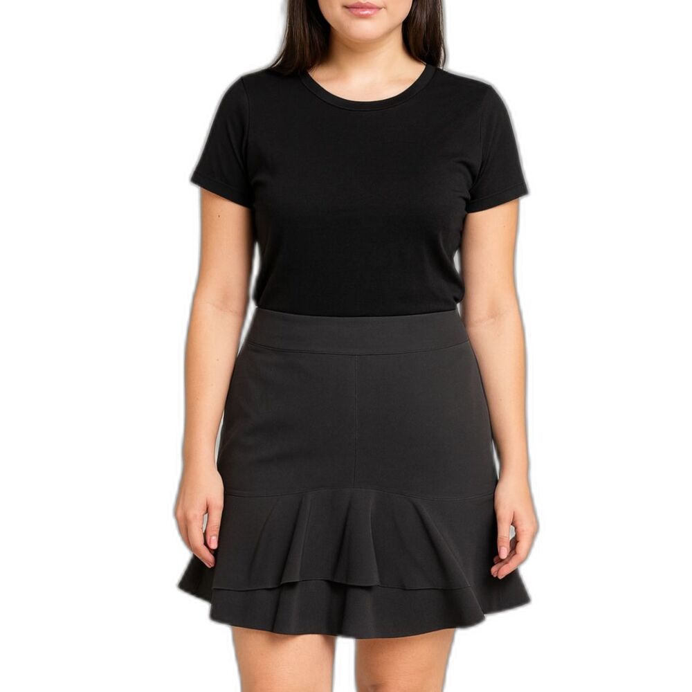 Tracy Evans Women’s Black Ruffle Hem Skirt | Size 8